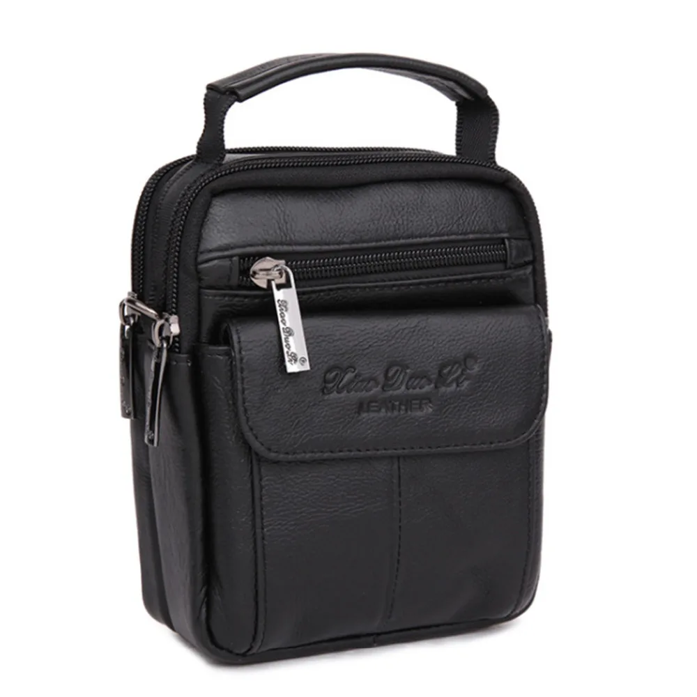 Поясная Сумка из натуральной воловьей кожи для мужчин забавная маленькая