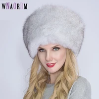 2022 winter hat female real fox fur hat russian furry warm men women mongolian cap with fox fur tassel