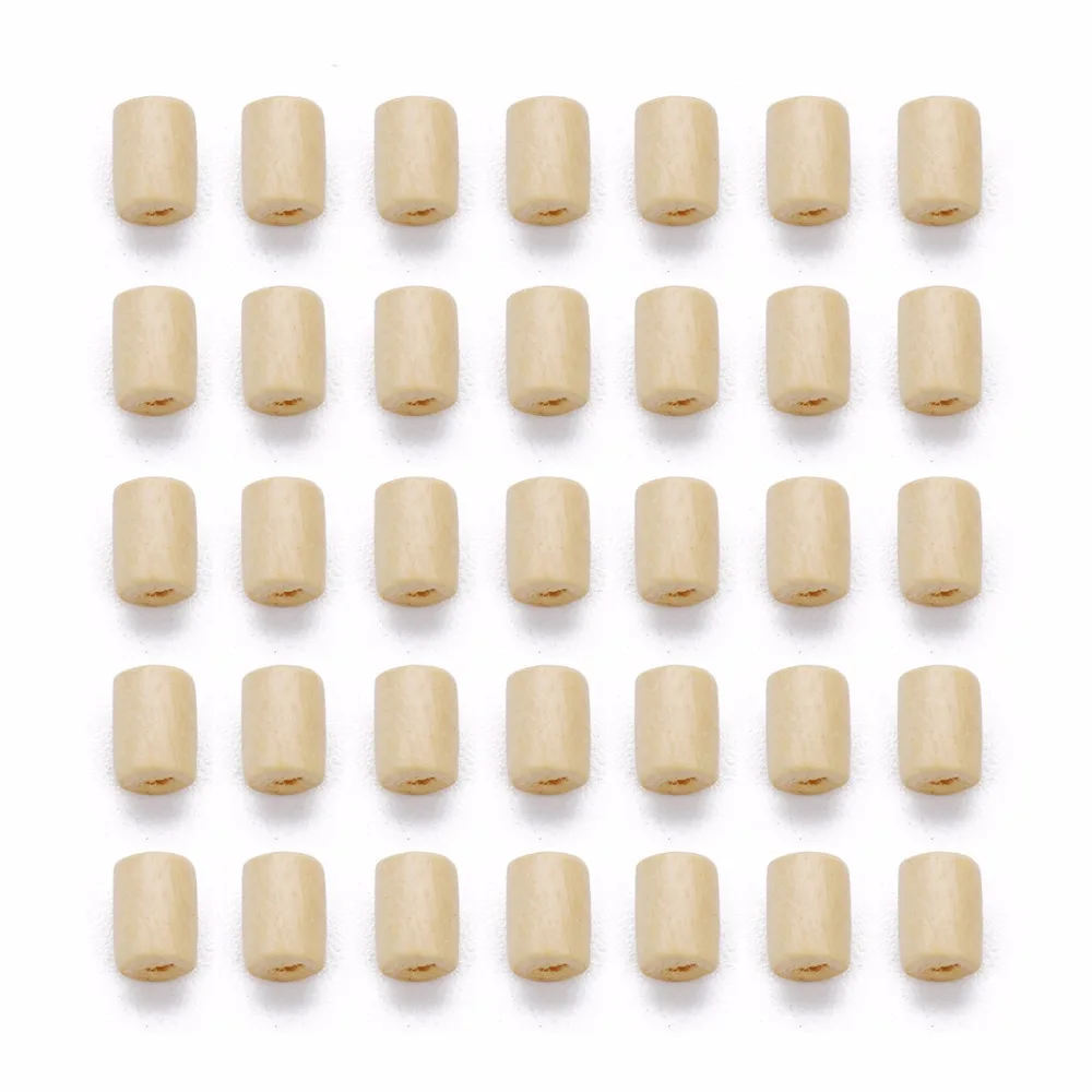 LOULEUR 500pcs 4.5x6mm Natural Wooden Beads Cylindrical Loose Spacer With Hole for DIY Necklace Bracelet Jewelry Makings | Украшения и