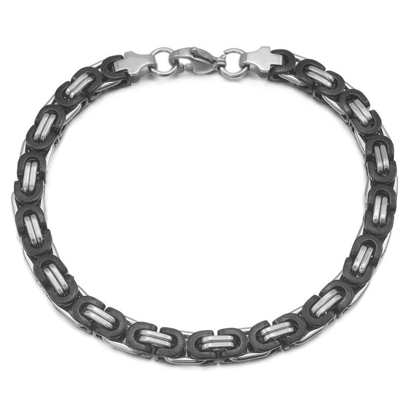 Браслет из нержавеющей стали с плоскими звеньями диаметром 6 мм|gift bracelet|bracelet