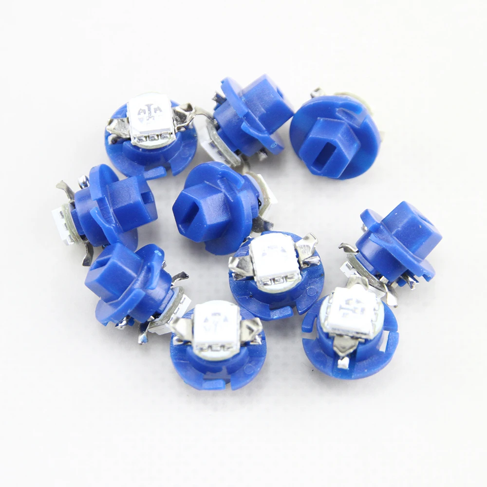 10 шт./лот T5 B8.4D 5050 1 SMD светодиодный синий боковой панель Датчик света для автомобиля B8.4 авто лампы приборной панели белого и синего цвета желтый