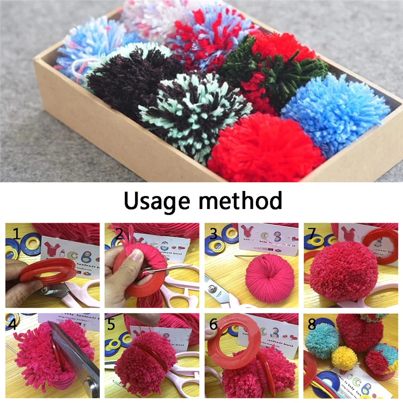 Помпон для вязания тканевая игла 3 размера|pompom maker|pompom maker fluff ballneedle crafts |