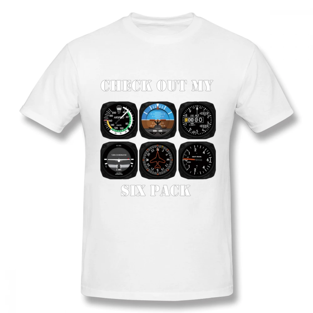 Белый Awesome авиация 6 пакет инструмент для пилотов футболка графический принт Camiseta Хлопок Большой размер Homme футболка - Цвет: Белый