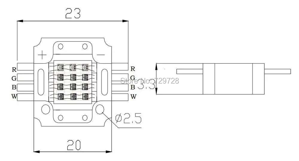 Горячая Распродажа светодиодный чип 12 Вт RGBW 40 мил в белом квадратном модуле|led white