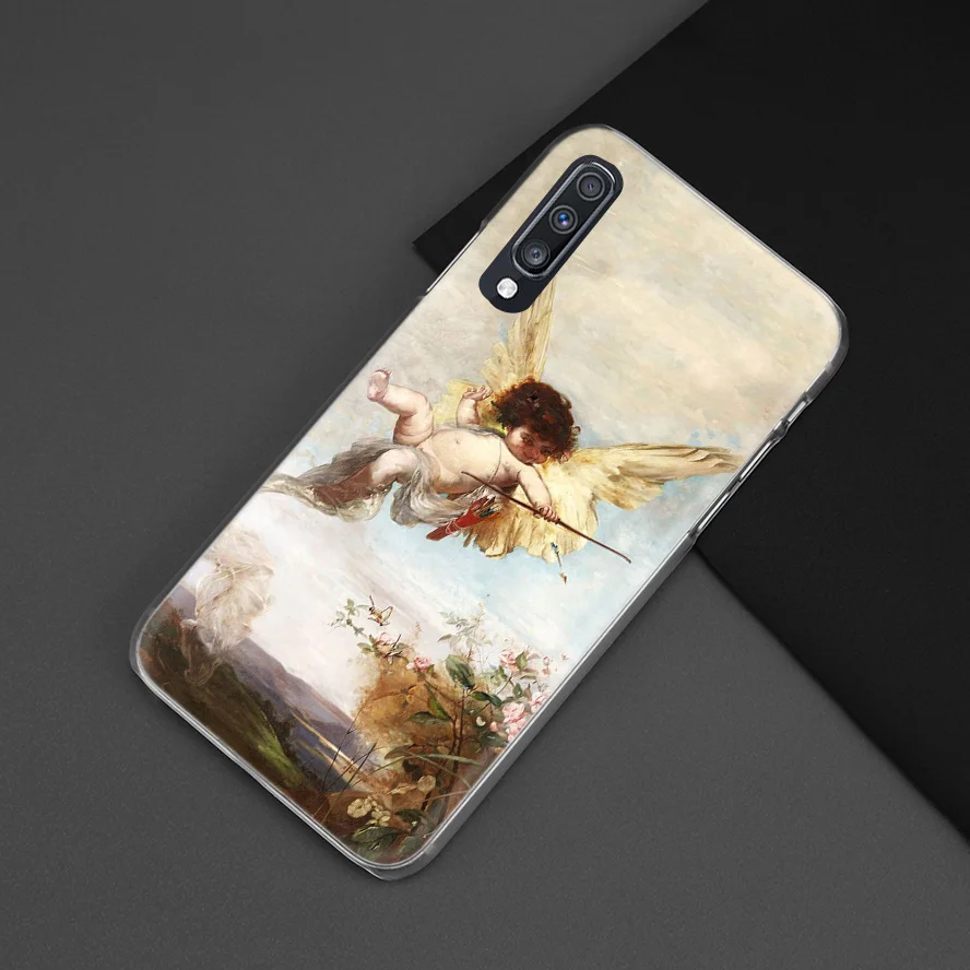 Художественный чехол с ангелом Амуром для samsung Galaxy A50 A70 A20e A40 A30 A20 A10 A8 A6 Plus A9 A7 жесткий прозрачный чехол для телефона из поликарбоната