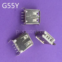 10pcs g55y usb 2 0 4pin a type female socket connector curly mouth bent foot for data transmission charging