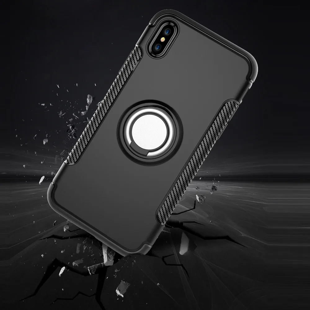 Чехол для телефона ipone 6 Чехол 6s Мягкий силиконовый чехол Fundas Capa магнитное кольцо задняя крышка для iPhone 6Plus 7 8 6s XR Xs Max Fundas Coque Etui