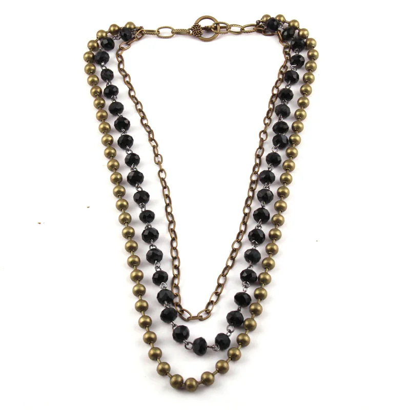 Модное богемное этническое ювелирное изделие 3 слоя Хрустальный Розарий звено и