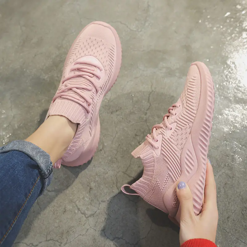 Новые весенние кокосовые туфли Ins Женские Дышащие вязаные корейские студенты |