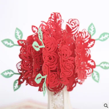 10 шт. праздничные принадлежности поздравительные открытки всплывающие 3D розы для дня рождения свадьбы