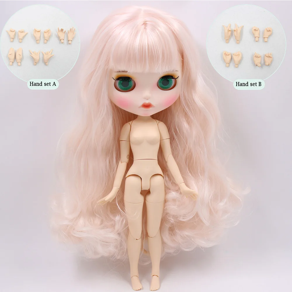 B doll with hand B ICY Nude Blyth изготовленная на заказ кукла № BL2352/136 бледно-розовые волосы 1/6 bjd, pullip, licca, jerryberry - Цвет: B doll with hand B
