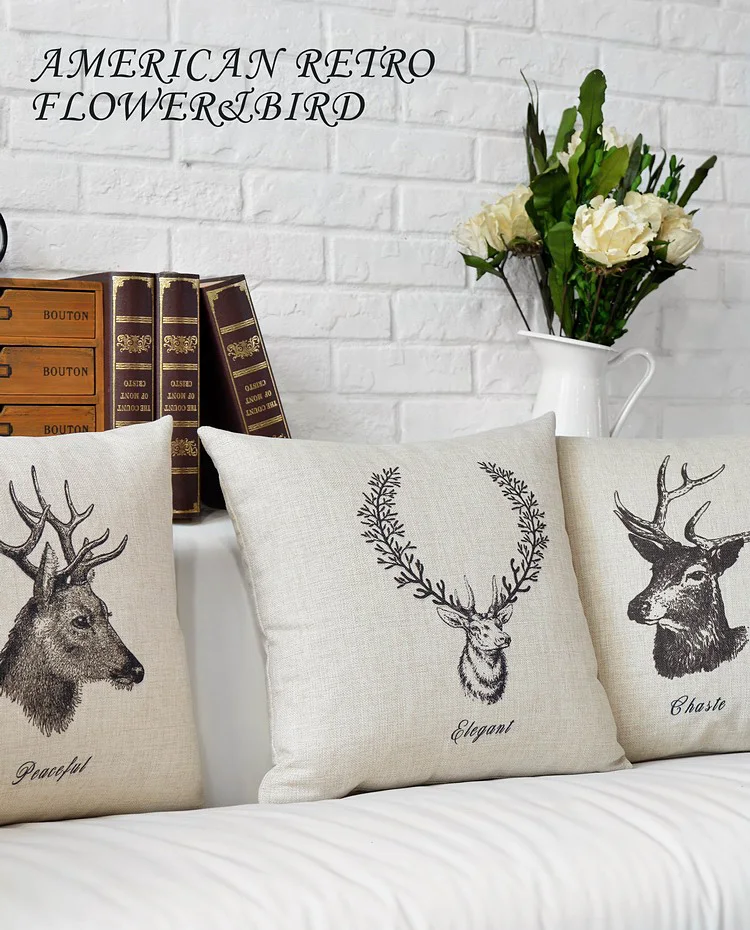 Северный олень Олень Лось Подушка под голову крышка стола льняные скандинавский