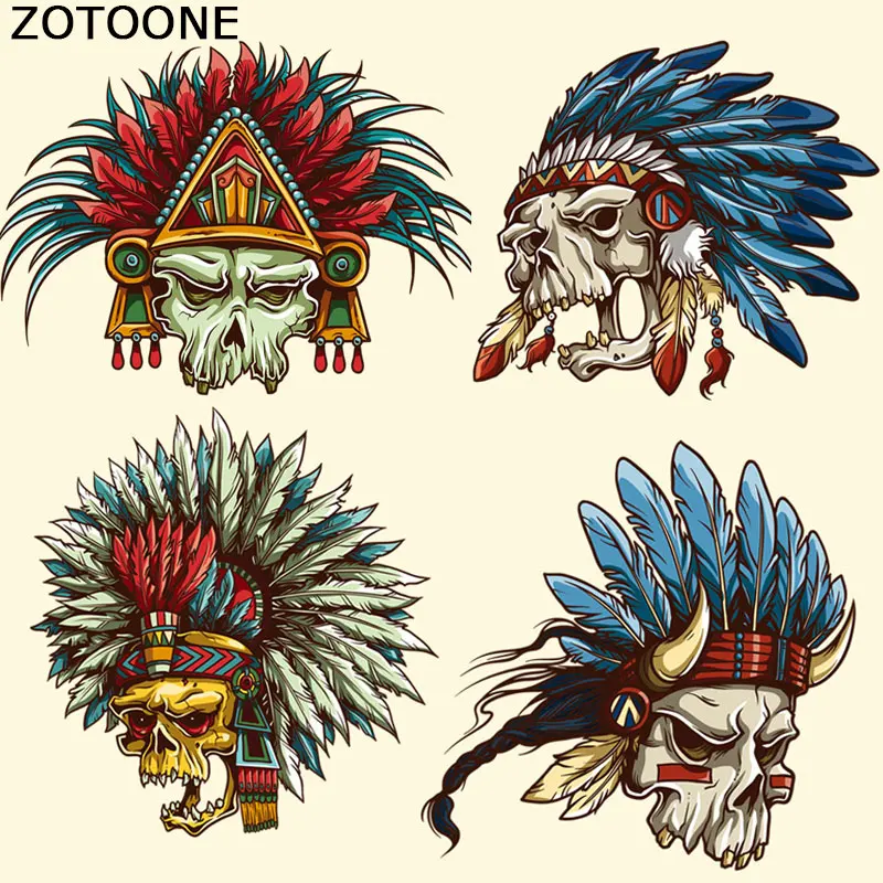 Винтажная аппликация ZOTOONE нашивка с черепом термотрансферные нашивки для одежды