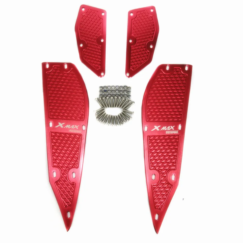 Red Мотоцикл модифицированный X-MAX аксессуары CNC подножка подножки из алюминиевого сплава коврики пластина для Yamaha- XMAX 250 300 400 125 - Цвет: Red