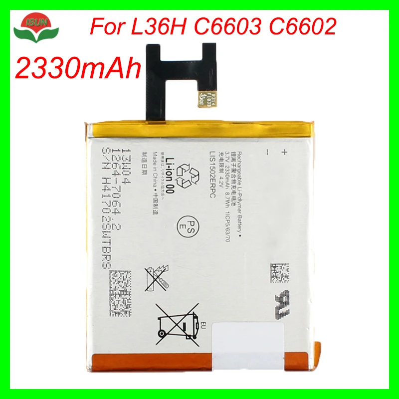 ISUNOO 2330mAh батарея для sony xperia z L36H/lt36h/L36i SO 02E C6603/c6602 LIS1502ERPC запасная мобильного