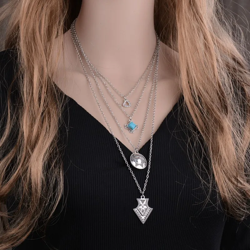 Femme богемный Цепочки и ожерелья Для женщин Хиппи Boho себе многослойный Сердце