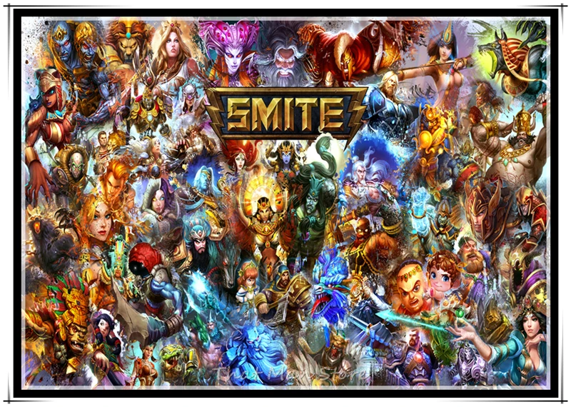 Горячая игра SMITE All боги искусство бумага с белым покрытием принты для спальни