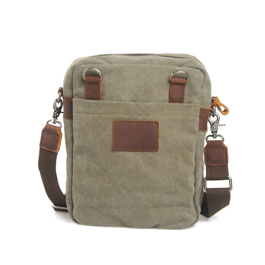 2017 Новый Холст Мужчины Сумки Кожа Messenger Повседневная Малый Плеча Crossbody Сумка