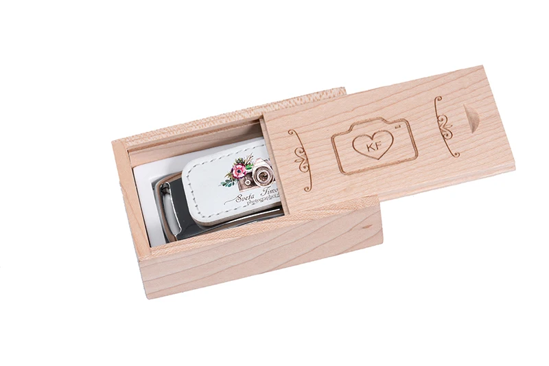 JASTER корпус белый кожаный usb с кленовой коробкой usb 2,0 4 ГБ 8 ГБ 16 ГБ 32 ГБ 64 ГБ флеш-накопитель