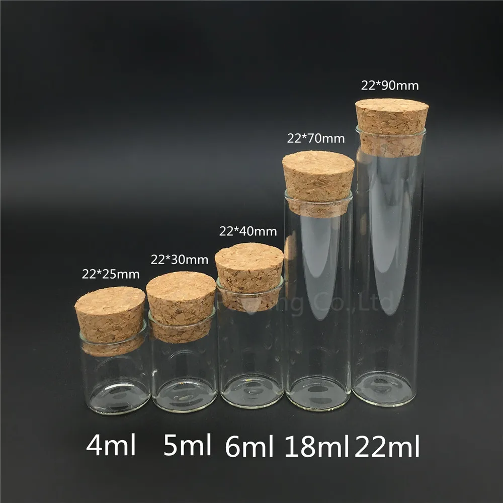 

1000pcs/lot 4ml 5ml 6ml 18ml 22ml Wishing Glass Bottle with Cork ,High-quality 18cc Glass Vials Display Bottle Wholesale