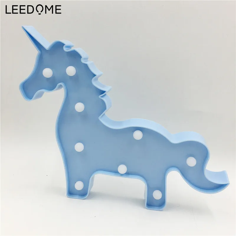 Leedome Единорог светодиодный 3d ночник Новинка LED лампа AA Батарея ночные светильники