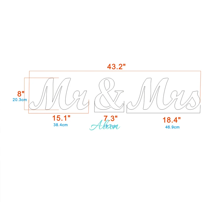 8 &quotвысокие Декоративные СВЕТОДИОДНЫЕ Буквы Свет MR &amp MRS Батареи Управлением (не