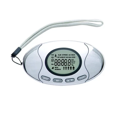 Pedometer With Fat Analyzer 2 in 1 Body Measurement Step Counter Distance Count Calorie Clock & Alarm Tester | Спорт и