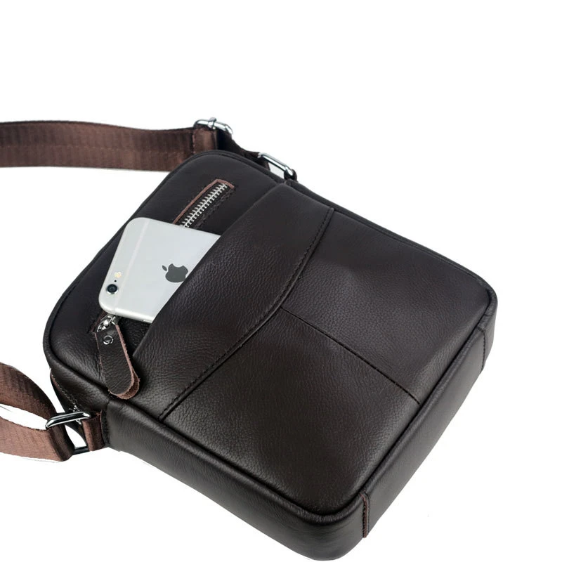 Натуральная кожа Мужская Мода Стиль Casual Crossbody тонкий слинг сумка портфель
