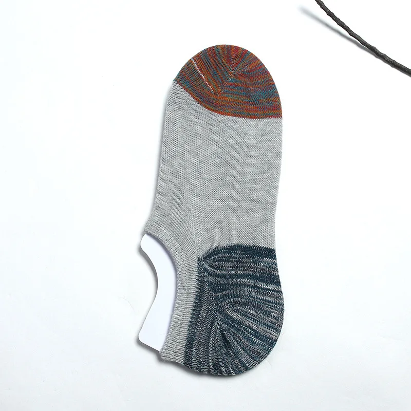 Gray Socks 10 шт. = 5 пар/партия, летние мужские хлопковые носки до щиколотки для мужчин, деловой повседневный мужской пуловер с этническим элементом короткие мужские носки тапочки Meias - Цвет: Gray Socks