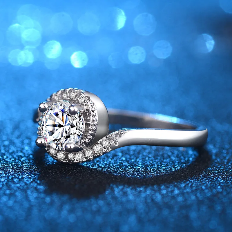 Женское Обручальное кольцо из серебра 925 пробы с цирконом|Кольца для помолвки| |