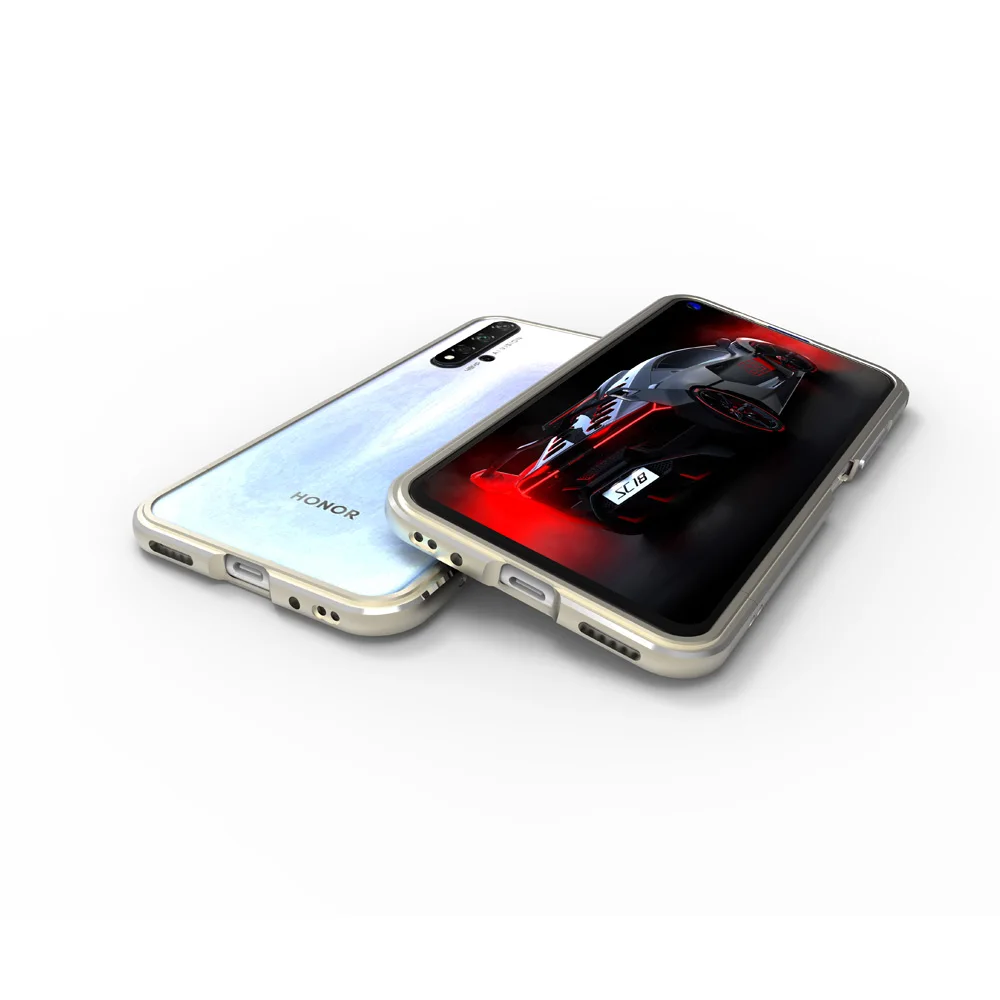 Золотой Чехол для huawei Honor 20, глянцевый алюминиевый бампер для телефона, чехол для huawei Honor 20, металлический каркас, защитный чехол s - Цвет: Золотой
