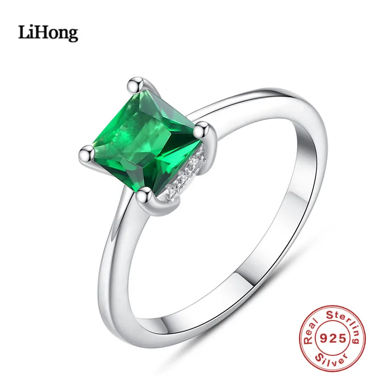Женское кольцо из серебра 100% пробы с изумрудом|emerald womens rings|boutique jewelry100 silver |