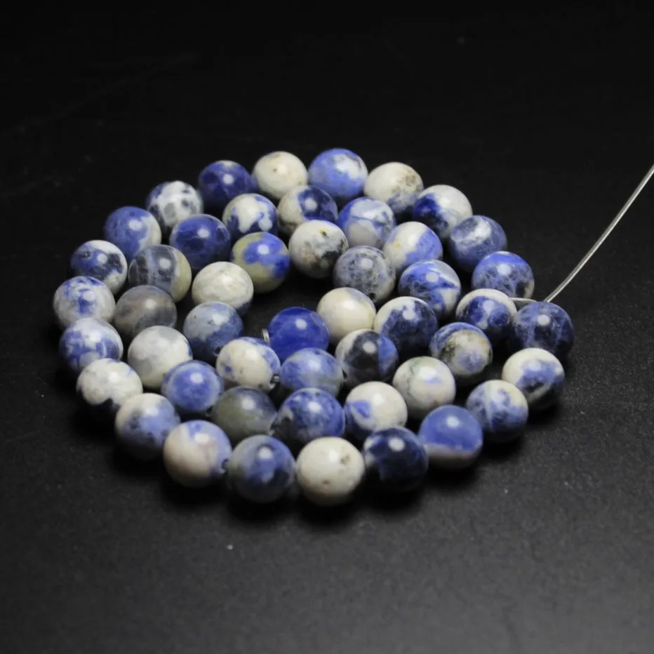 AAA + натуральный белый цветок синие жилы бусины из кальдалита материал браслета 4/