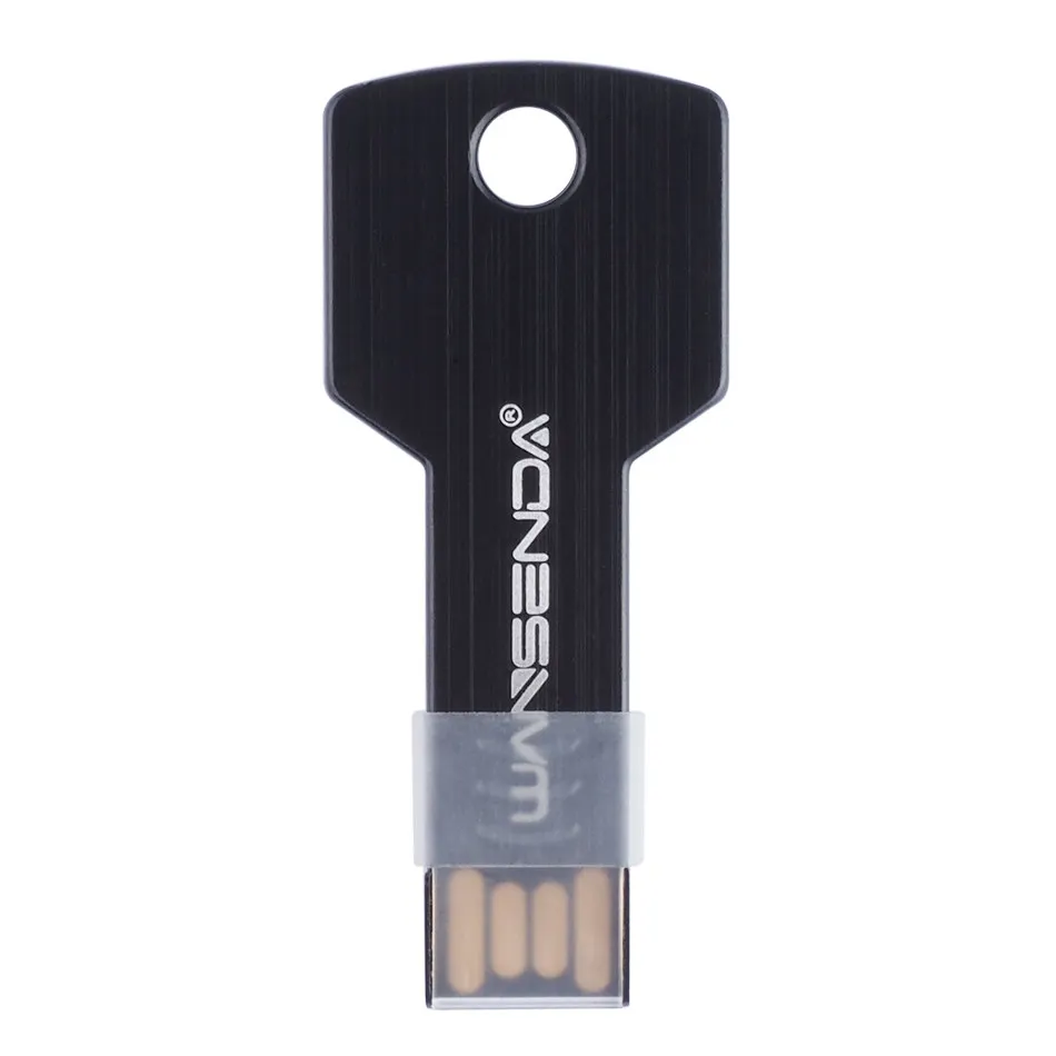 Wansenda 128 ГБ USB флеш-накопитель форма ключа 64 ГБ 32 ГБ флеш-накопитель 16 Гб Usb2.0 металлическая Флешка 8 ГБ 4 ГБ Водонепроницаемая Usb флешка флеш-накопитель - Цвет: Черный