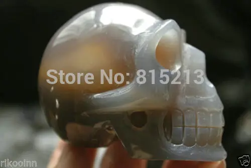 Ddh001037 Природный Агат Хрустального Черепа Исцеление Скелет | Дом и сад