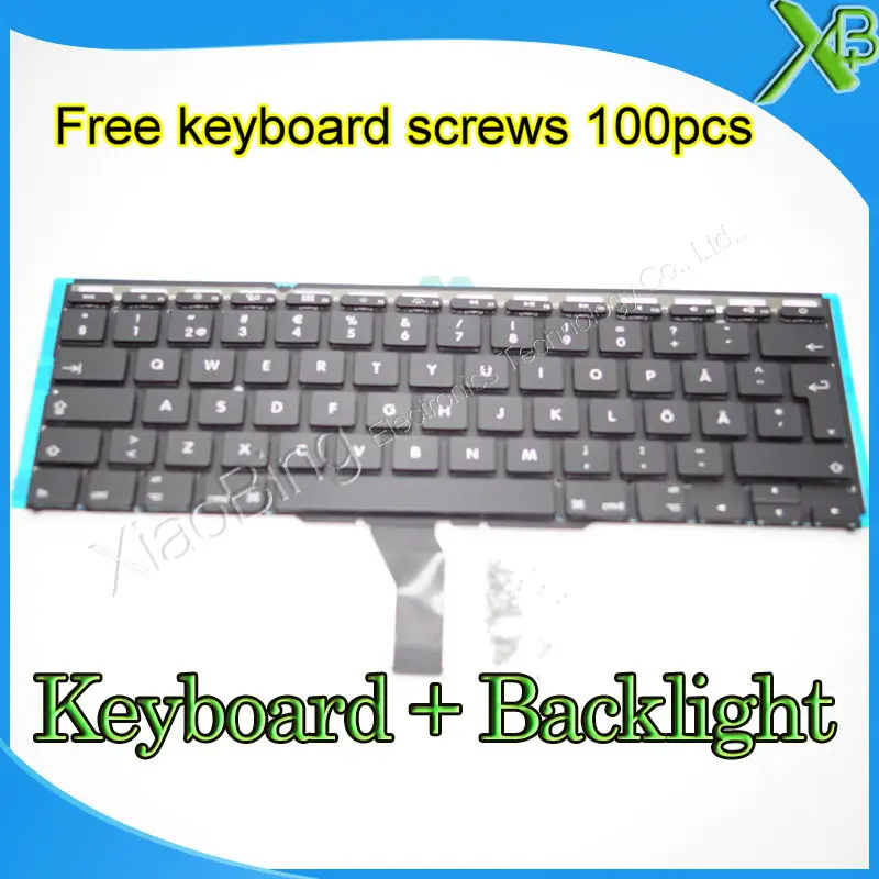 Новая шведская клавиатура SE с подсветкой и винтами для клавиатуры 100 дюйма MacBook Air