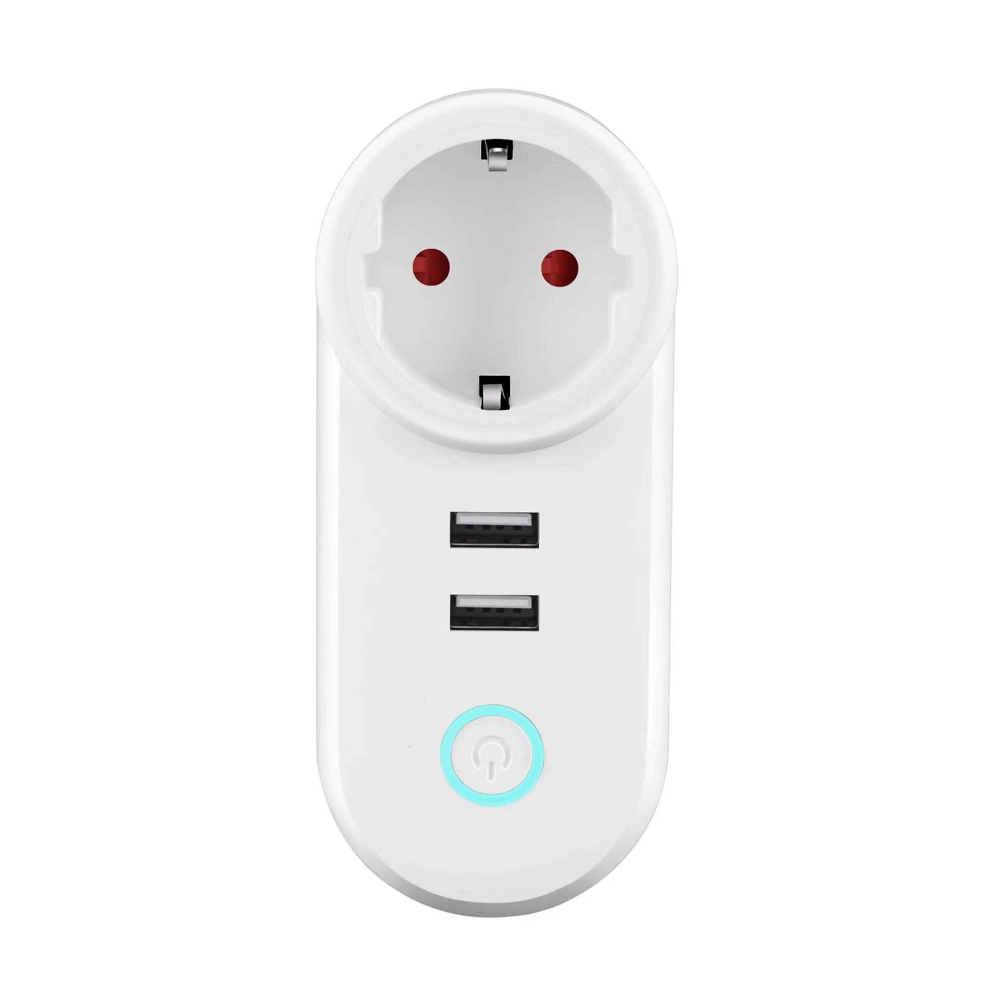 Белый Удлинитель розетки Wi-Fi Smart Plug с двумя портами usb Синхронизация розетка Беспроводная розетка Голосовое управление работа с Alexa Google home EU розетки - Цвет: Белый