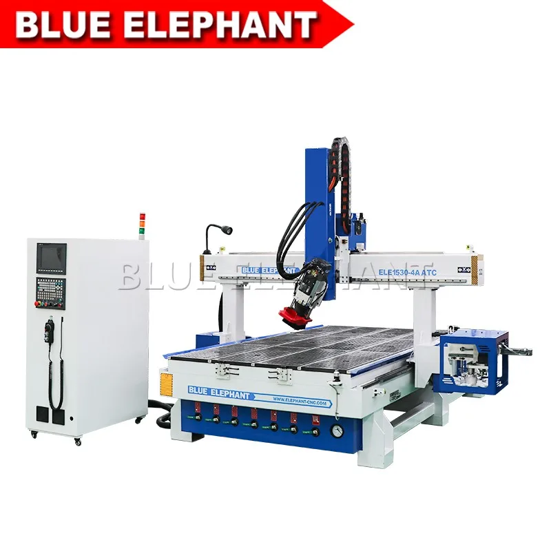 4 осевой фрезерный станок с ЧПУ вращающимся шпинделем Blue Elephant карусель ATC1530|Фрезы