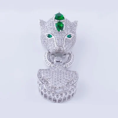 Фурнитура для ювелирных изделий, аксессуары для бижутерии, застежка в виде головы леопарда, подвески, для бисера, подходит для колье / ожерелья / браслета, вставки из фианитов - Цвет: As Photo