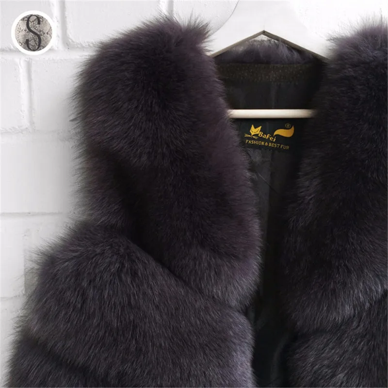 TOPFUR Fashion Style Natural Fox Fur Coat Real Fur Solid Luxury Solid Real Natural Fur Vest Women Winter thick Fur Jacket Lady enlarge