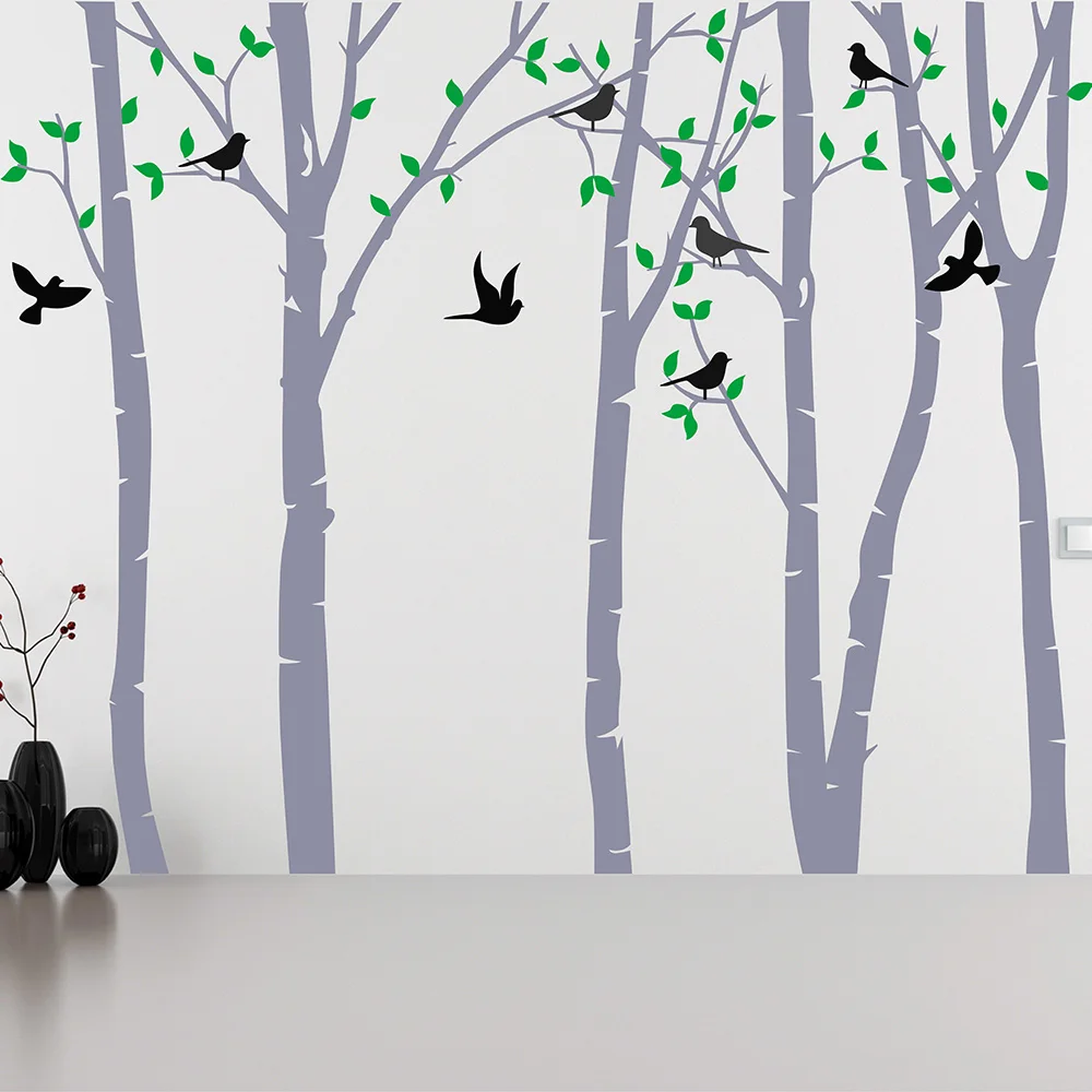 Березовое дерево настенные Стикеры для гостиной лес наклейки виниловые