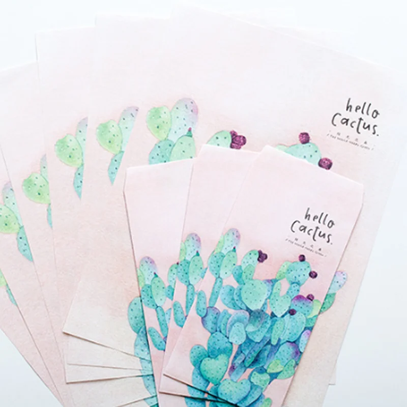 6pcs Cactus Paper Envelopes Letter Set Love Envelope Novelty Series for Gift Stationery Paper|Бумажные конверты| |