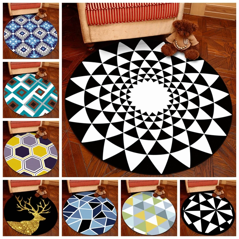 Геометрические круглые коврики в европейском стиле для гостиной спальни детской