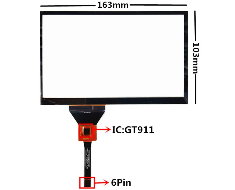 7.1 Inch BR FPC0017 Capacitive Touch Digitizer For Car DVD GPS Navigation Multimedia Touch Screen Panel Glass