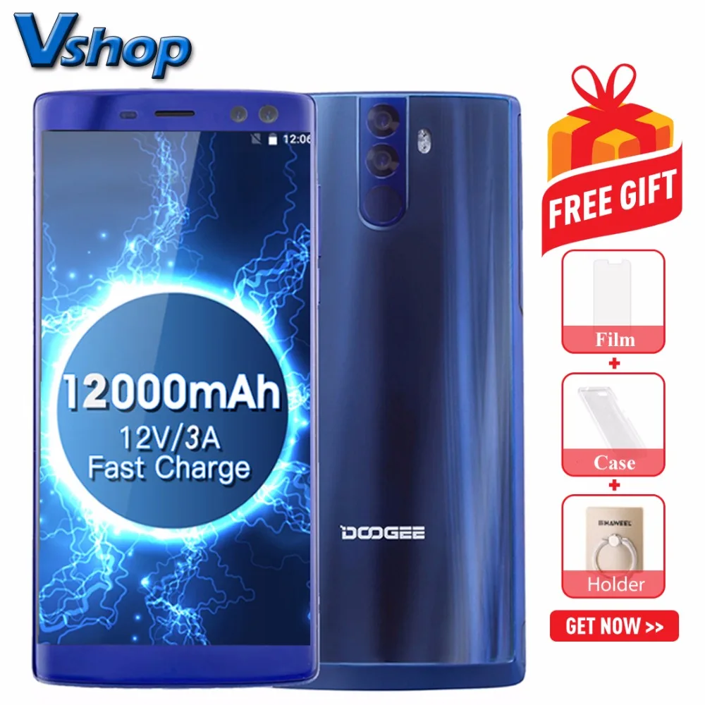 Оригинал DOOGEE BL12000 Pro 4 г мобильные телефоны Android 7 0 6 ГБ + 128 восьмиядерный смартфон