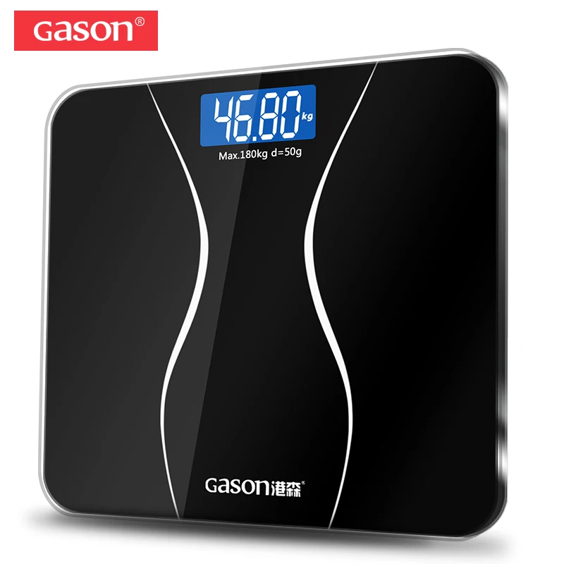 

GASON A2 Bathroom Floor Body Scale Glass Smart Household Electronic Digital Weight Balance Bariatric LCD Display 180KG/50G