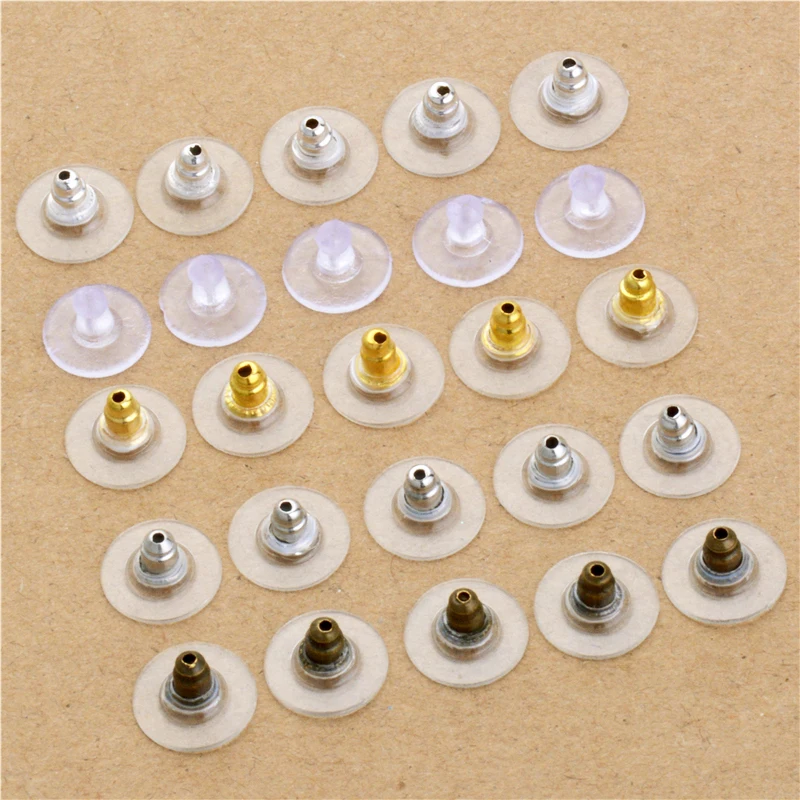 

100pcs Bronze Rubber Earring Backs Stoppers Earnuts Stud Earring Stopper Back Plugs DIY Jewelry Findings Accessories Making