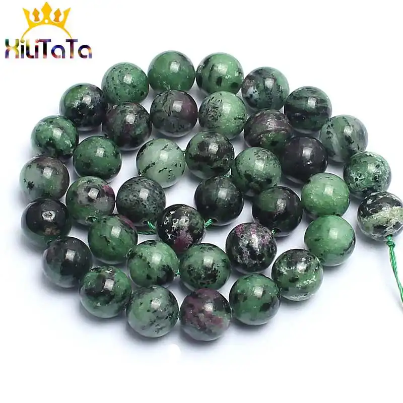 Натуральный Epidote Rubys камень циозит круглые свободные шарики для изготовления