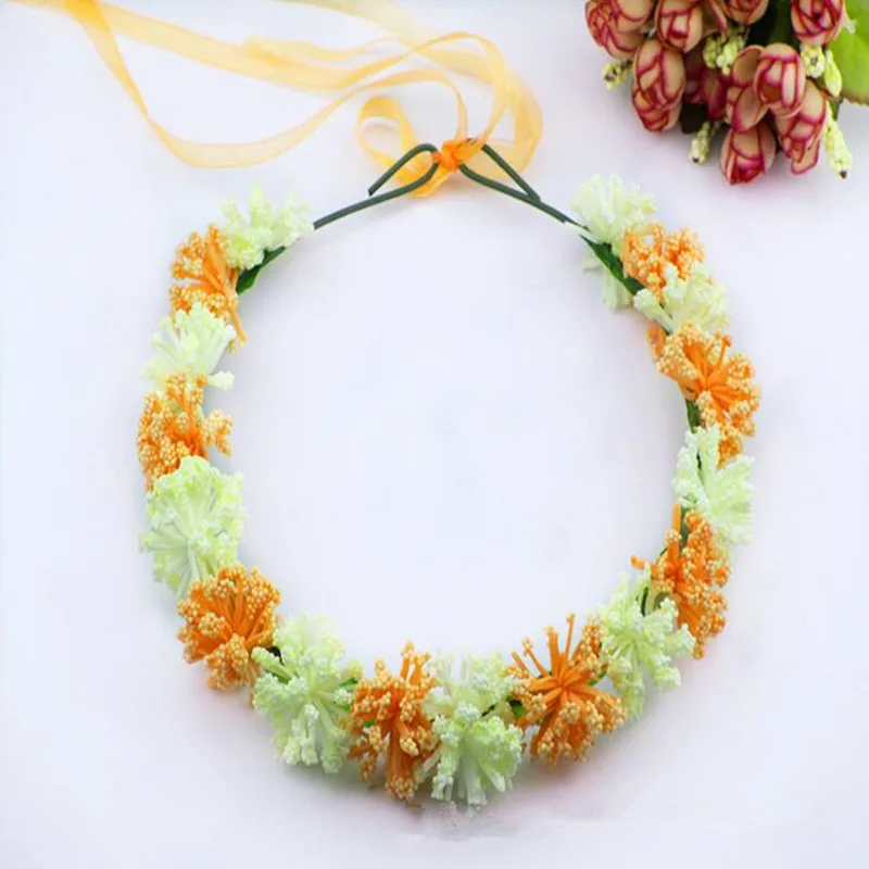 Детская повязка на голову для девочек гирлянда цветочный венок головной убор
