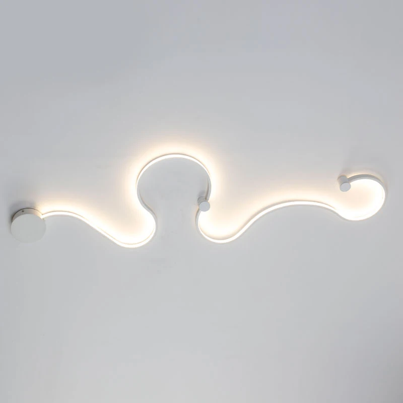 Modern Black White Line LED Wall Lamp Bedroom Light Wall Lights for Home Background Wall Living Room Light Wandlamp LED Lustres - Цвет абажура: White color Type A